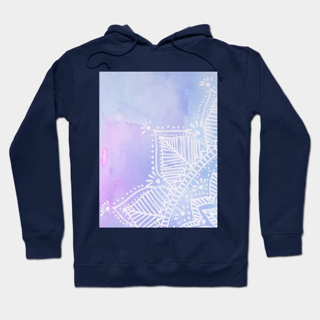 Doodled mandala on watercolor background - lilac Hoodie by wackapacka